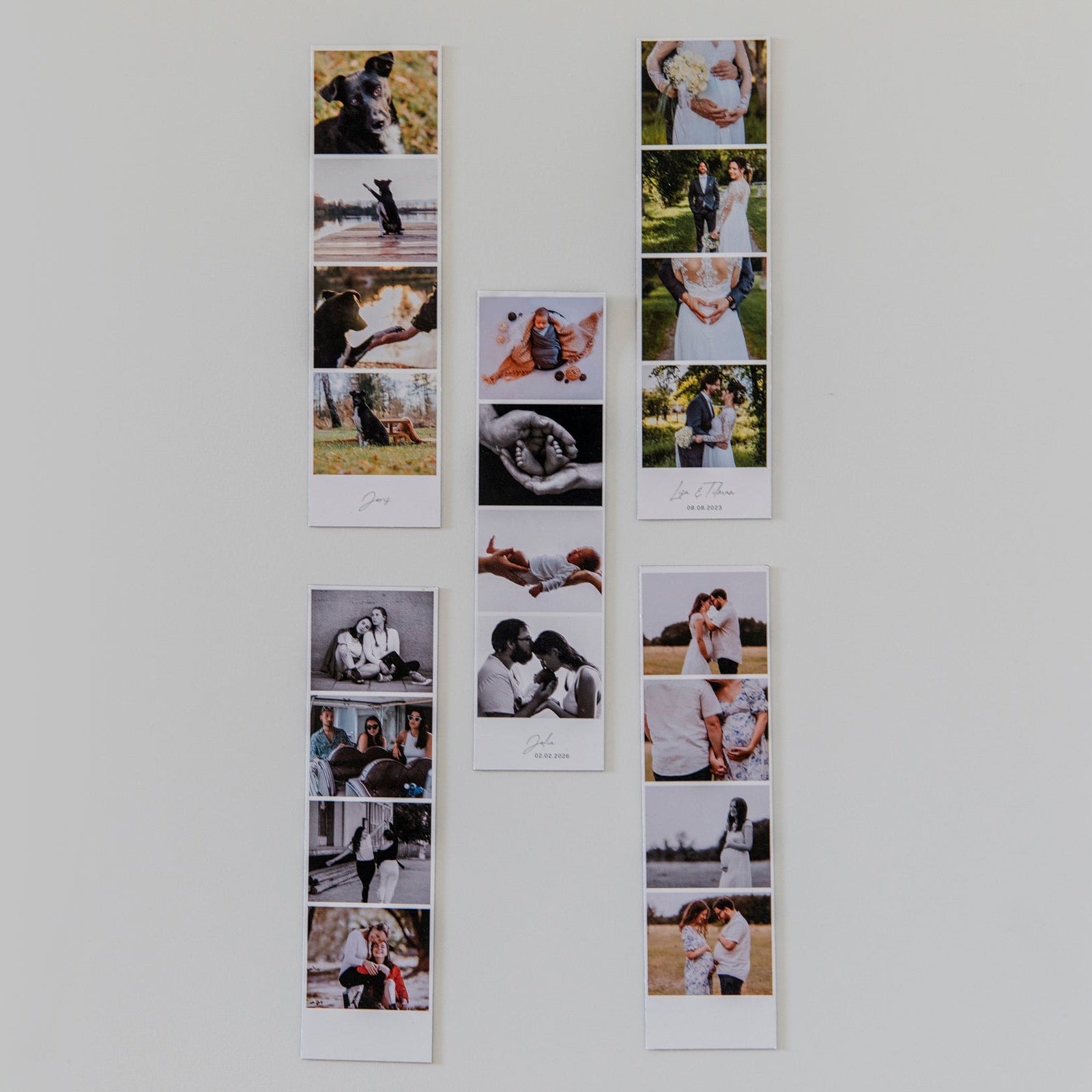 Personalisierte Magnet-Fotostreifen im Retro-Fotobox-Look