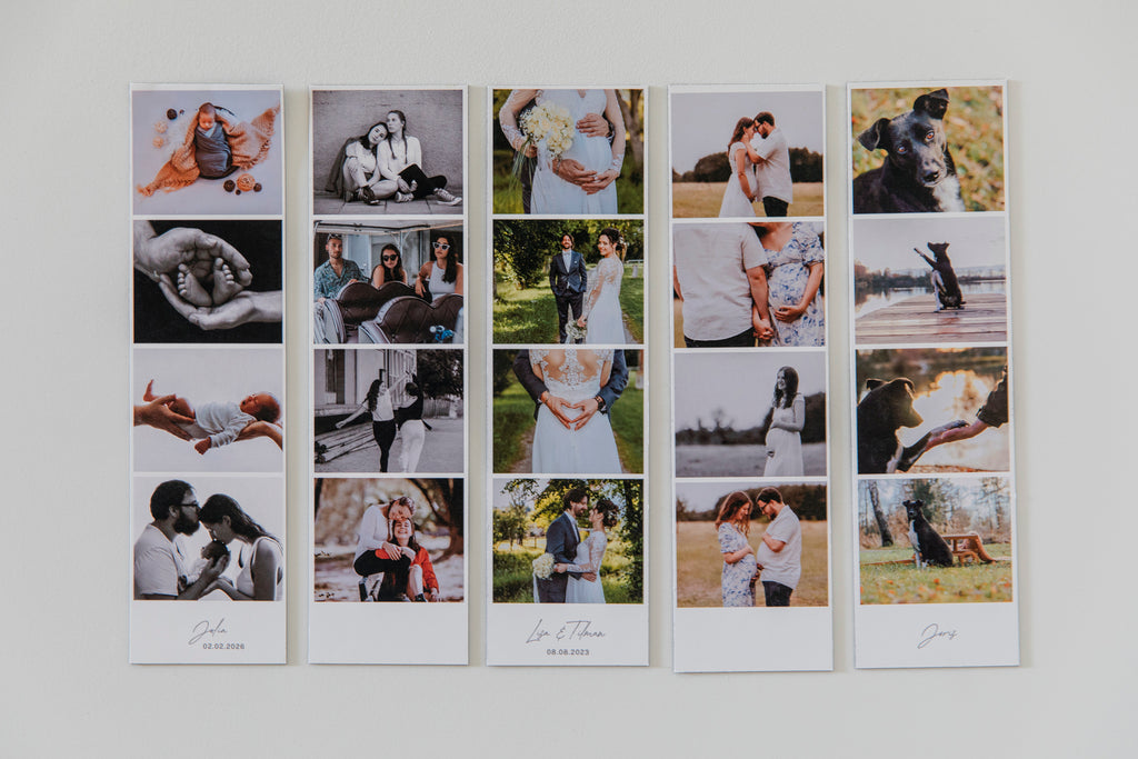 Personalisierte Magnet-Fotostreifen im Retro-Fotobox-Look