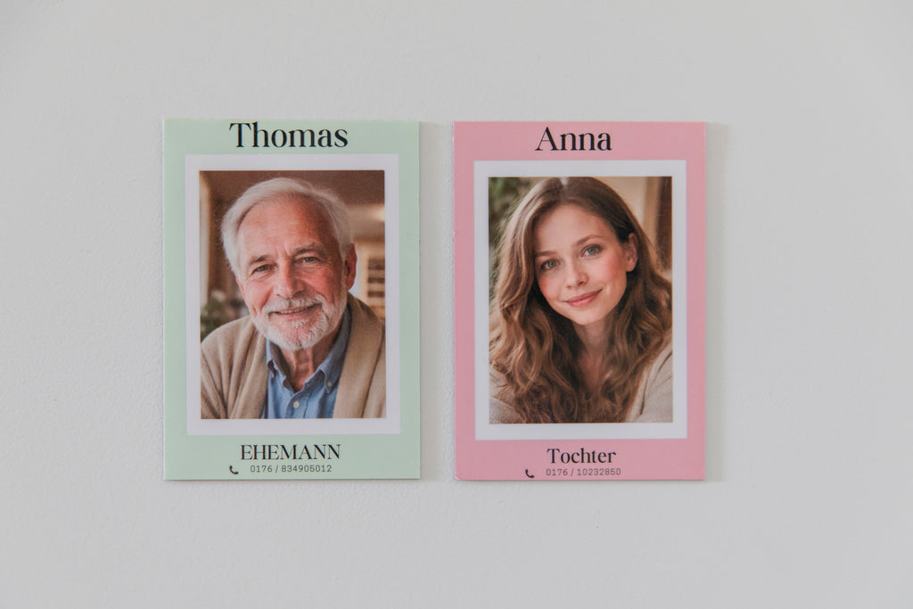 Demenz-Orientierungshilfe „Wer ist wer?“ – Personalisierte Foto-Magneten für den Alltag
