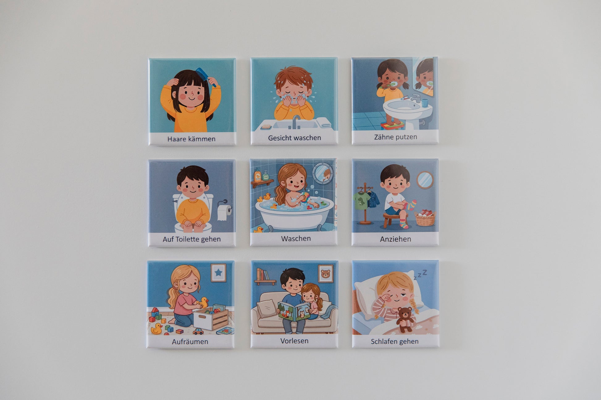 Magnetische Routine-Karten für Kinder | Tagesablauf spielerisch strukturieren