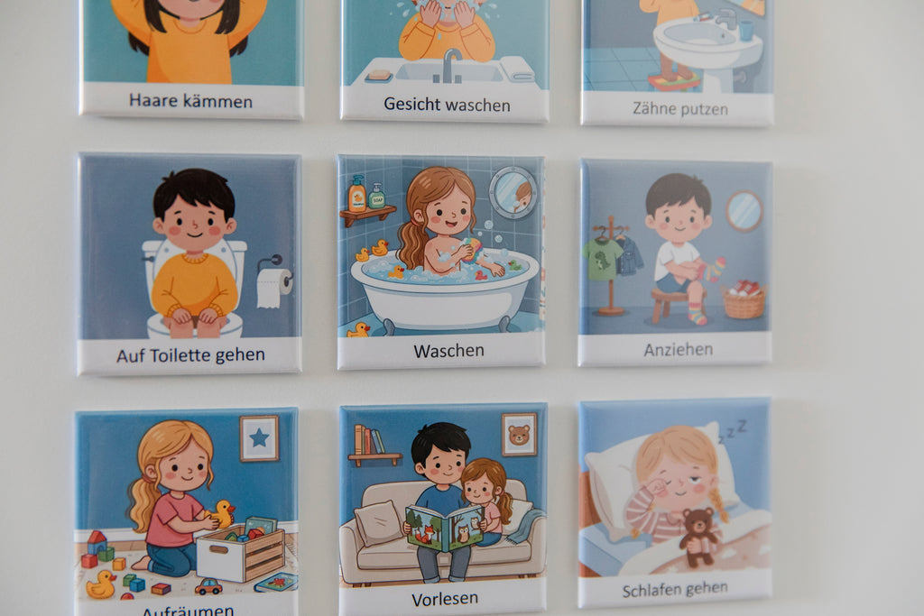 Magnetische Routine-Karten für Kinder | Tagesablauf spielerisch strukturieren