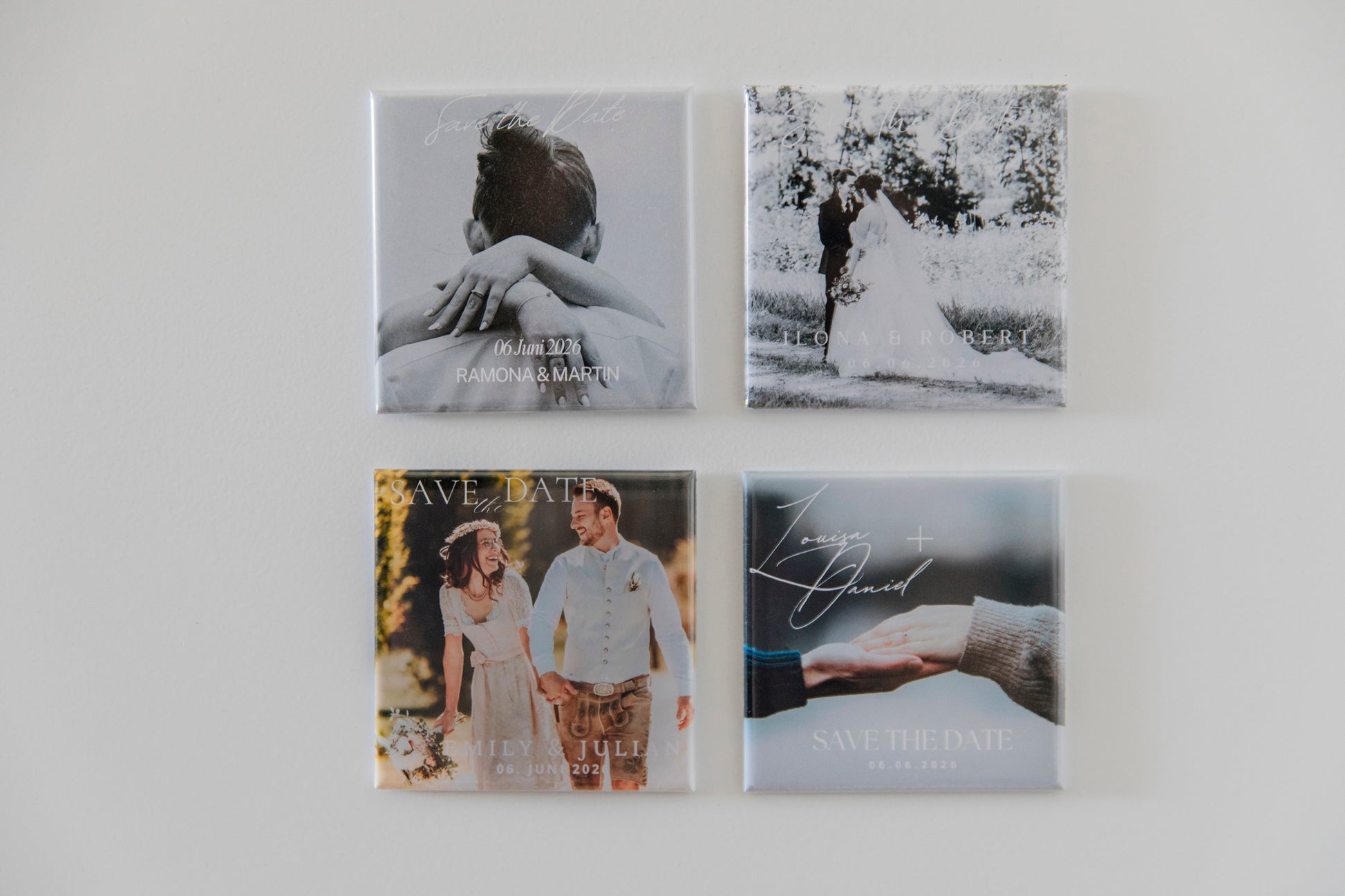 Personalisierte „Save the Date“- Hochzeitsmagnete | Eure Liebe als edler Hingucker