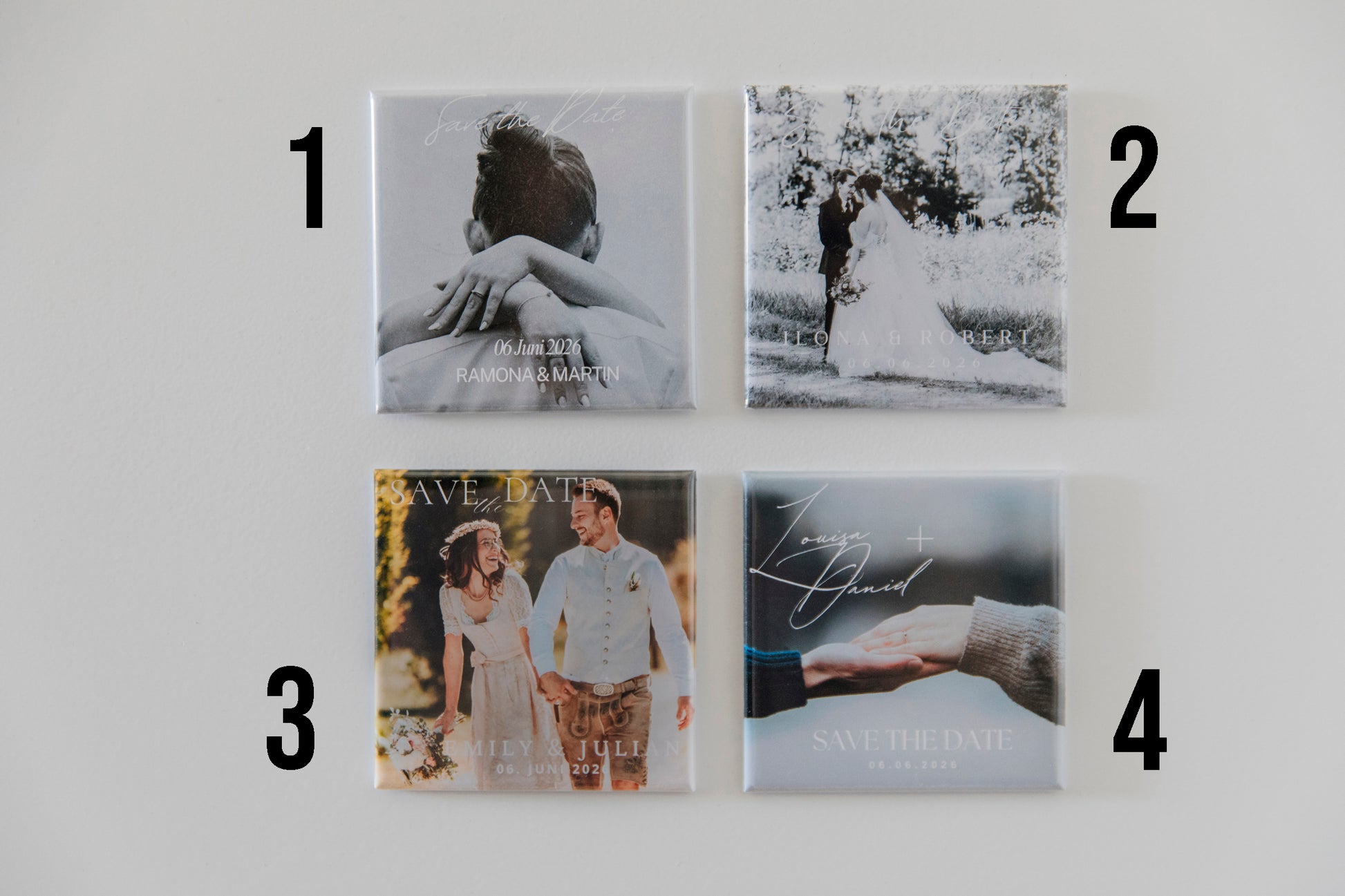 Personalisierte „Save the Date“- Hochzeitsmagnete | Eure Liebe als edler Hingucker