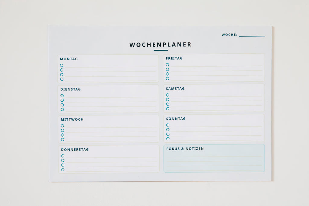 Magnetischer Wochenplaner (DIN A4) – Wiederverwendbare Wochenübersicht